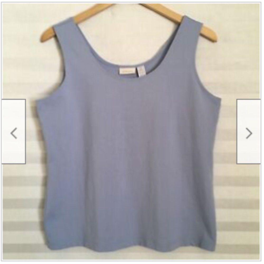 Chico's Tank Top Shirt Baby Blue Sleeveless Scoop Neck